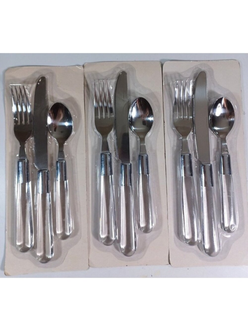 New Vintage Clear Lucite Handle Flatware 3 Place Settings 9 Pc From Pottery Barn